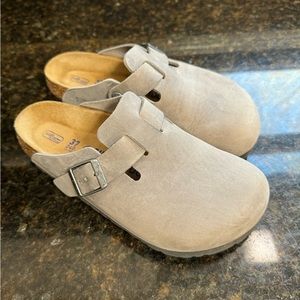 Birkenstock Boston Soft Footbed in Iron Oiled Leather Size 37